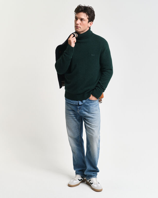 Pull col roulé en laine mélangée