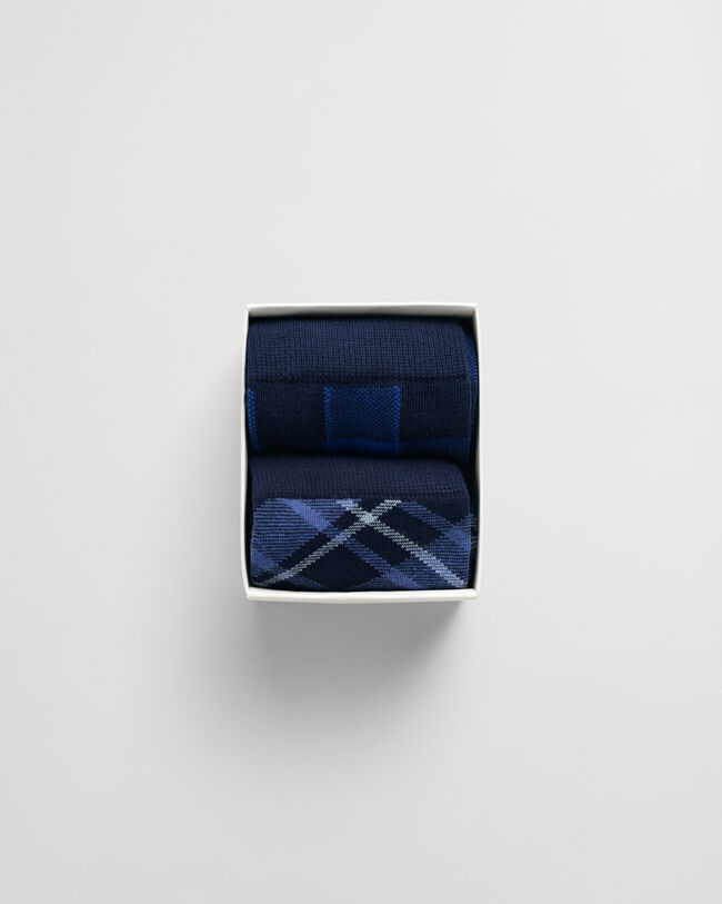 Coffret cadeau de 2 paires de chaussettes à carreaux