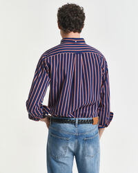 Chemise coupe regular en sergé à rayures dobby