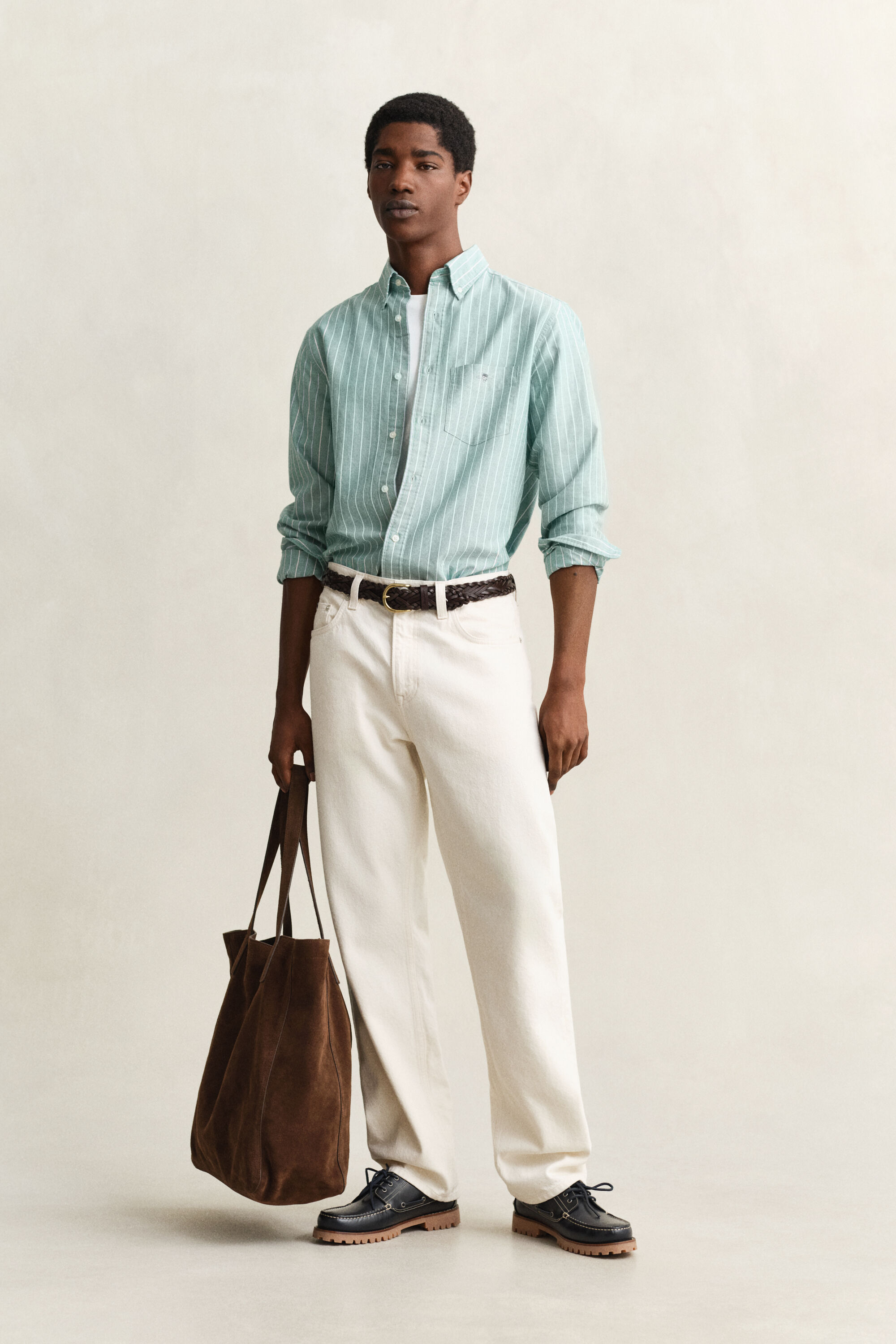 Chemise en coton Oxford classique à rayures