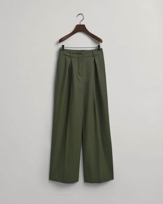 Pantalon large plissé à taille haute