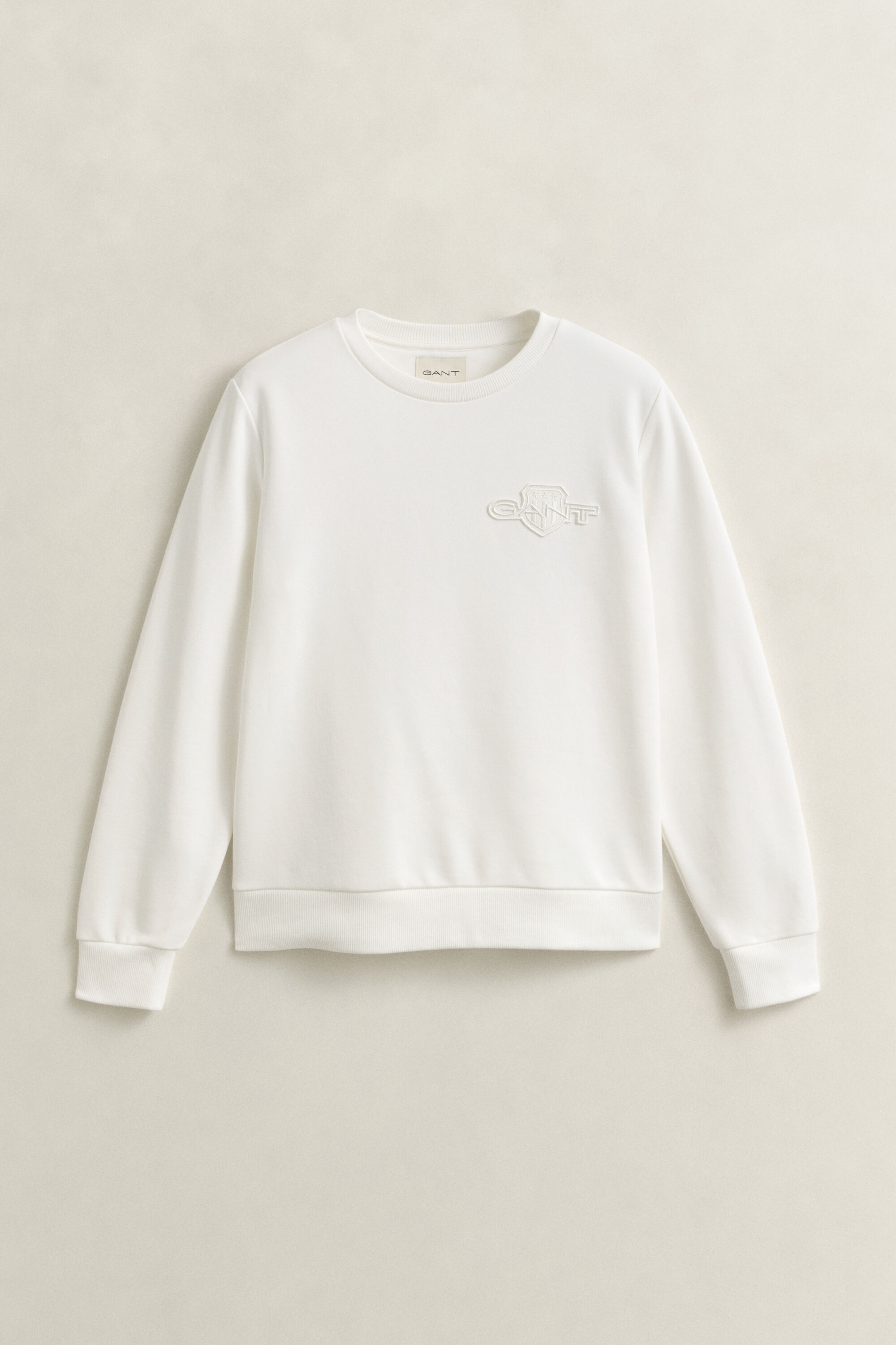 Sweat-shirt rond avec écusson ton sur ton