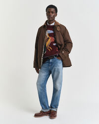 Pull col rond à motif oiseau Ado