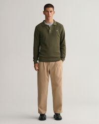 Pull fa&ccedil;on polo en coton piqu&eacute;