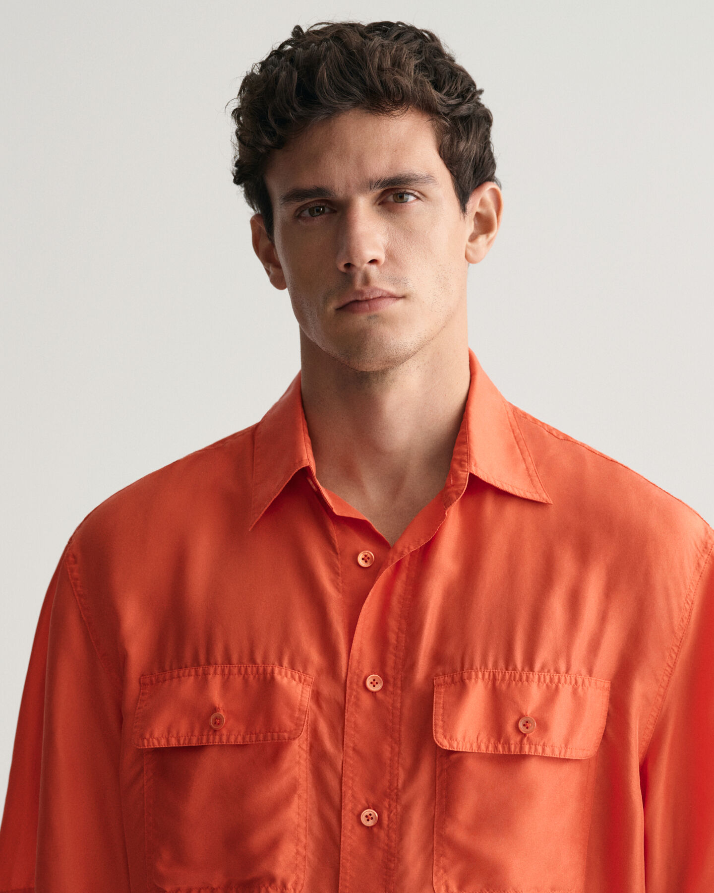 Chemise relaxed fit &agrave; manches courtes Washed Silk