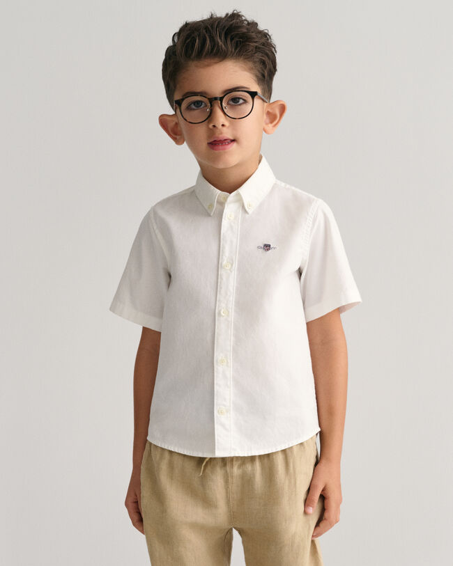 Chemise en coton Oxford &agrave; manches courtes Kids