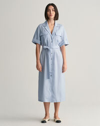 Robe-chemise &agrave; manches courtes avec poches