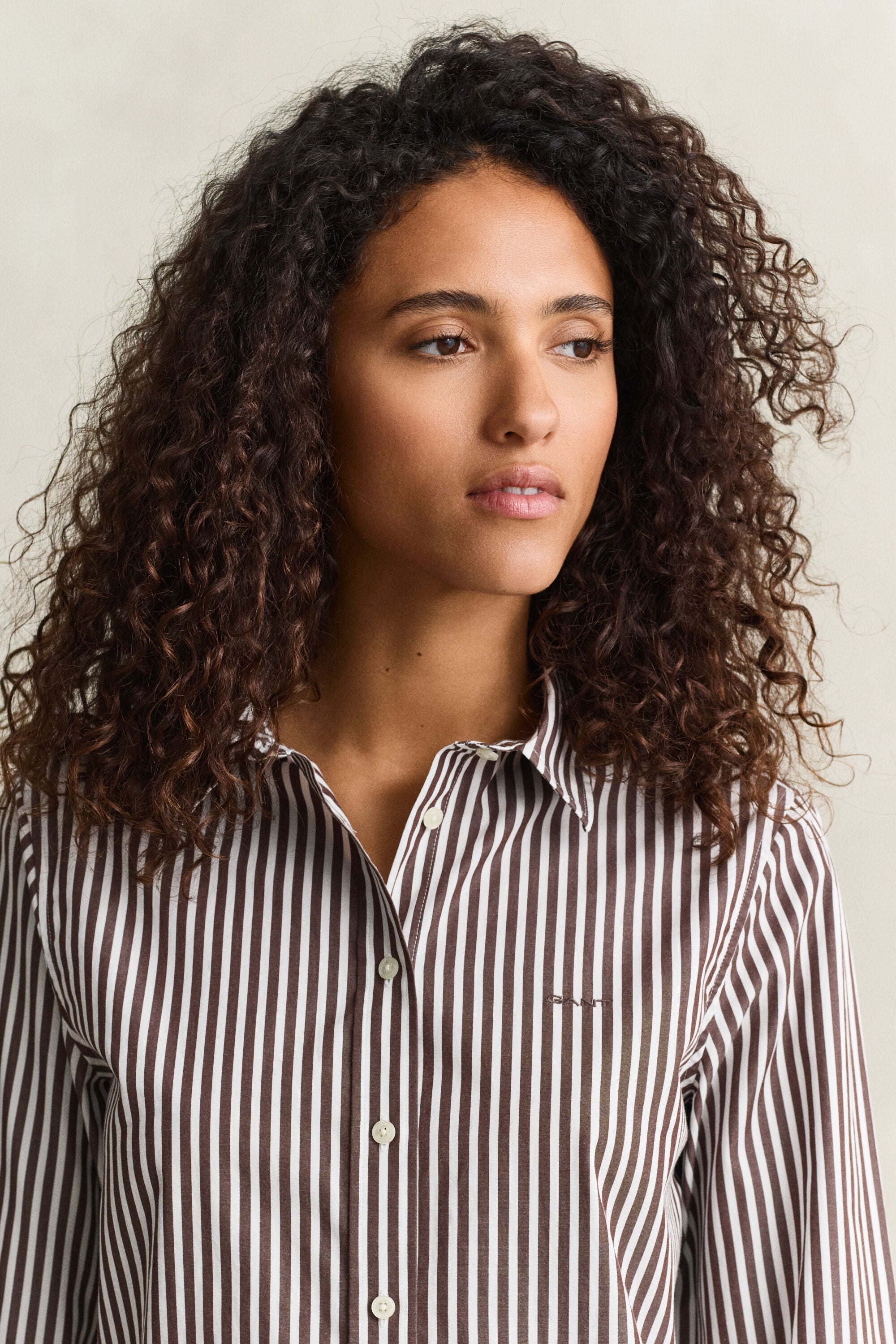 Chemise regular en popeline à rayures classique