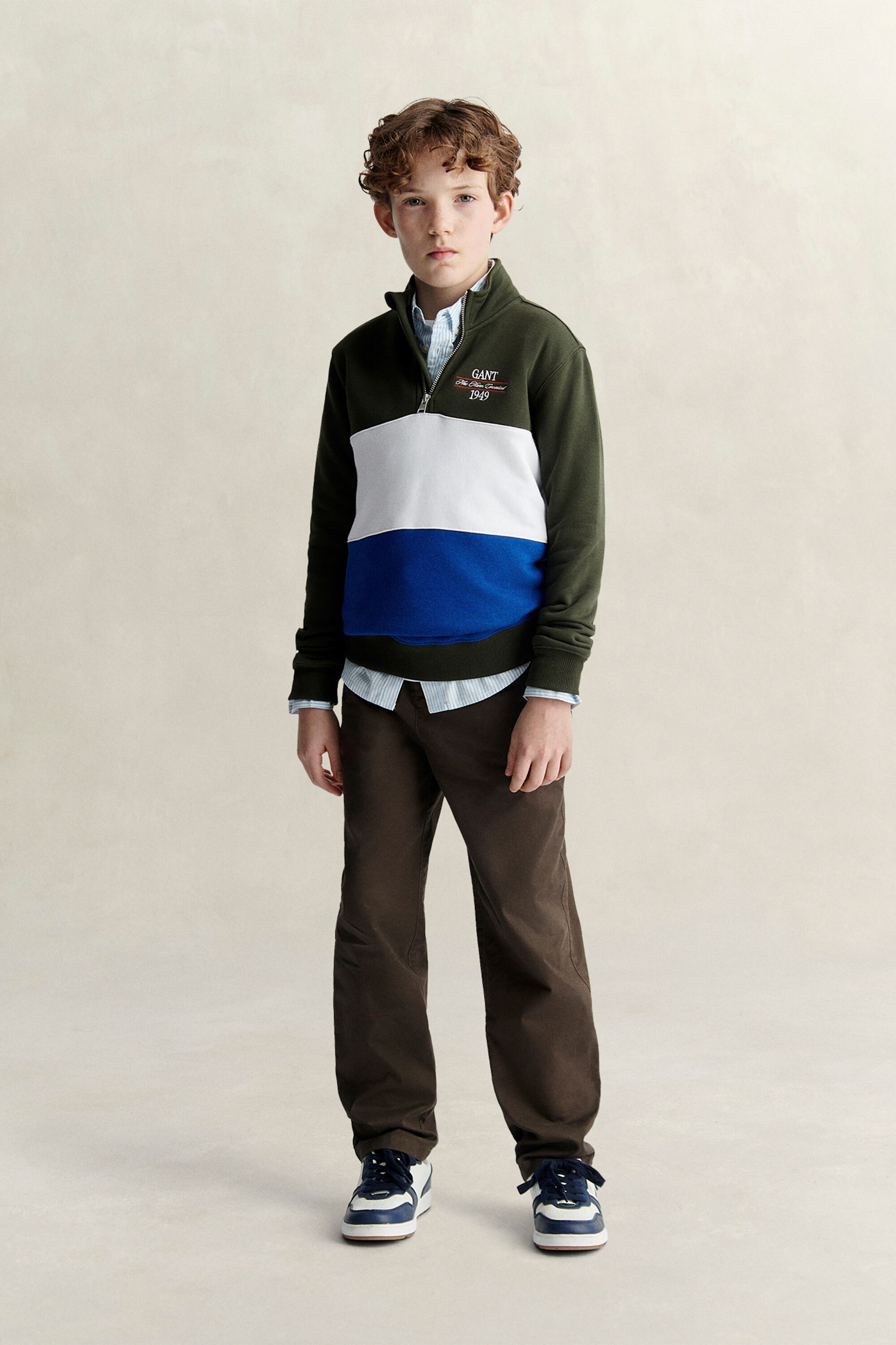 Sweat-shirt à demi-zip en colour-block Ado Garçon