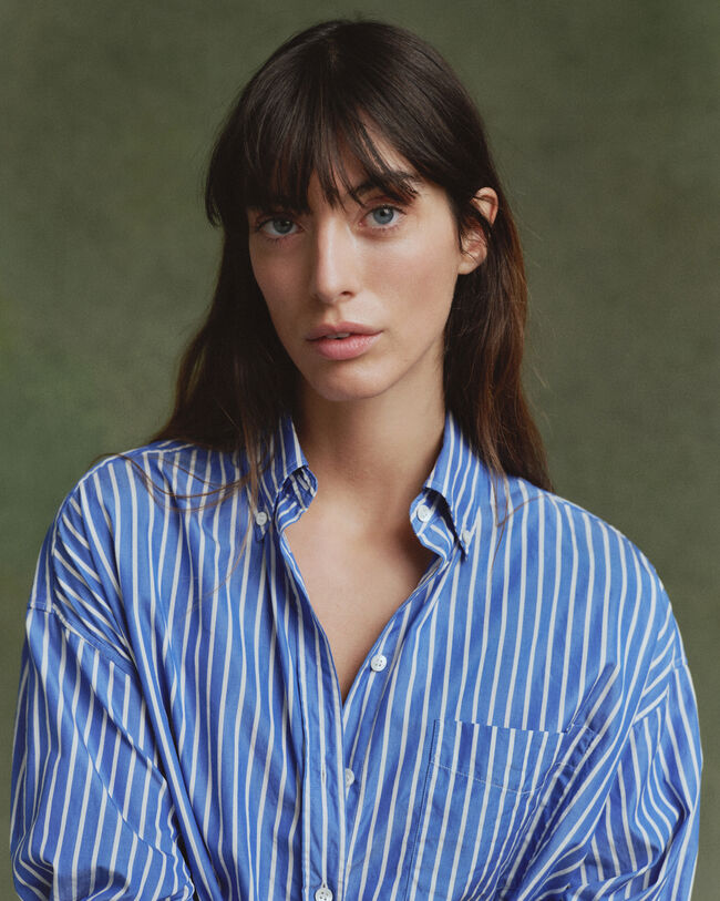 Robe-chemise ultra-ample à rayures