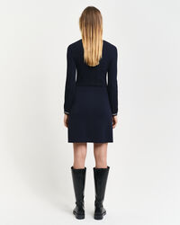 Robe en maille côtelée contrastante