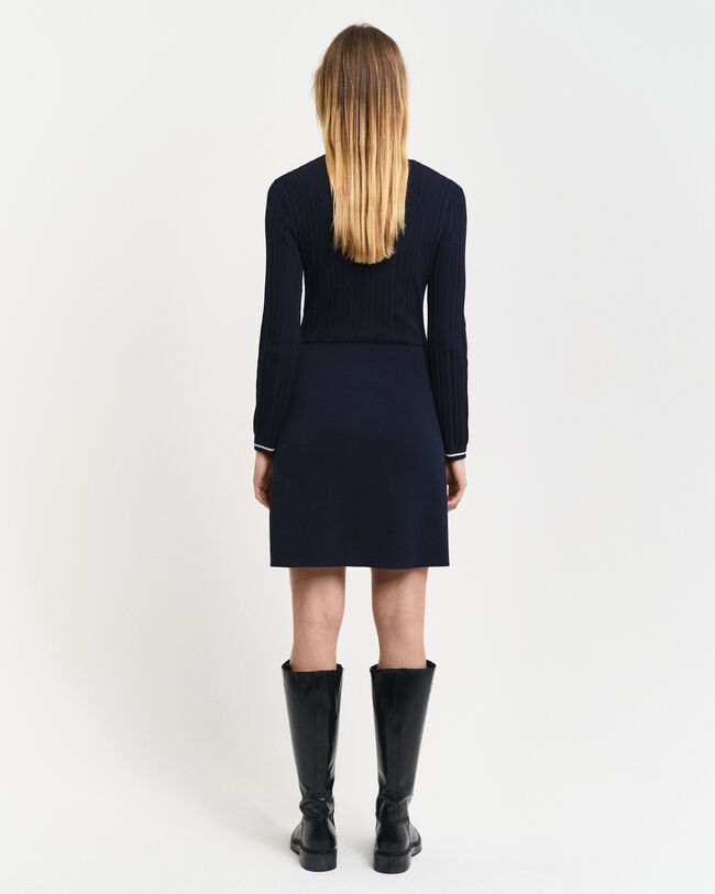 Robe en maille côtelée contrastante