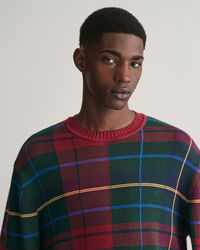 Pull ras du cou en jacquard Tartan