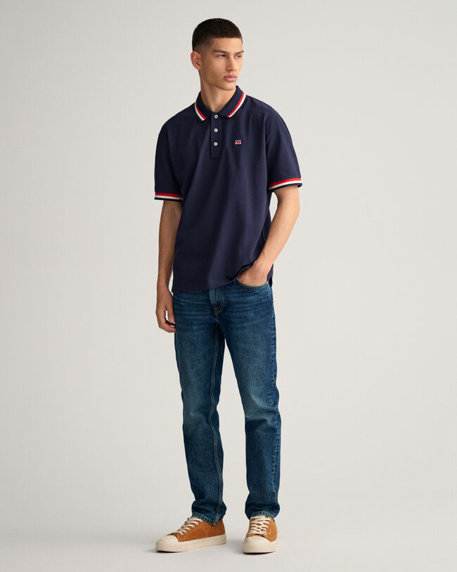 Polo en coton piqu&eacute; Retro Flag