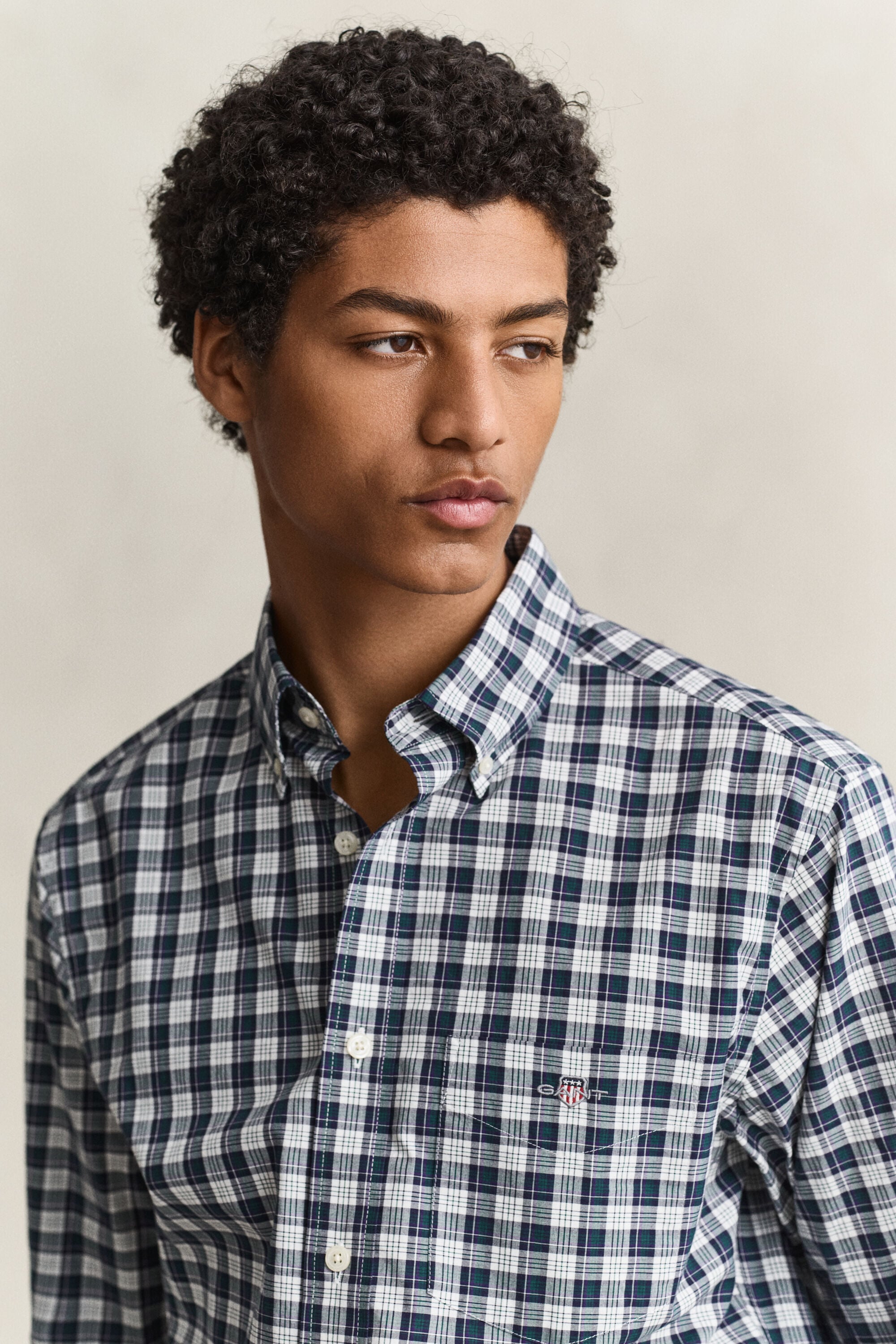 Chemise en popeline à carreaux