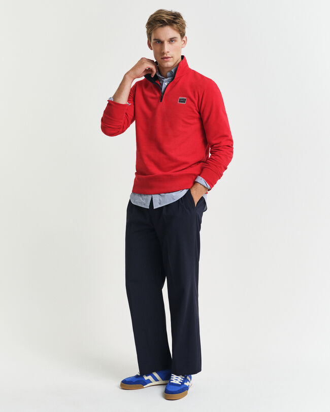 Sweat-shirt à demi-zip contrastant