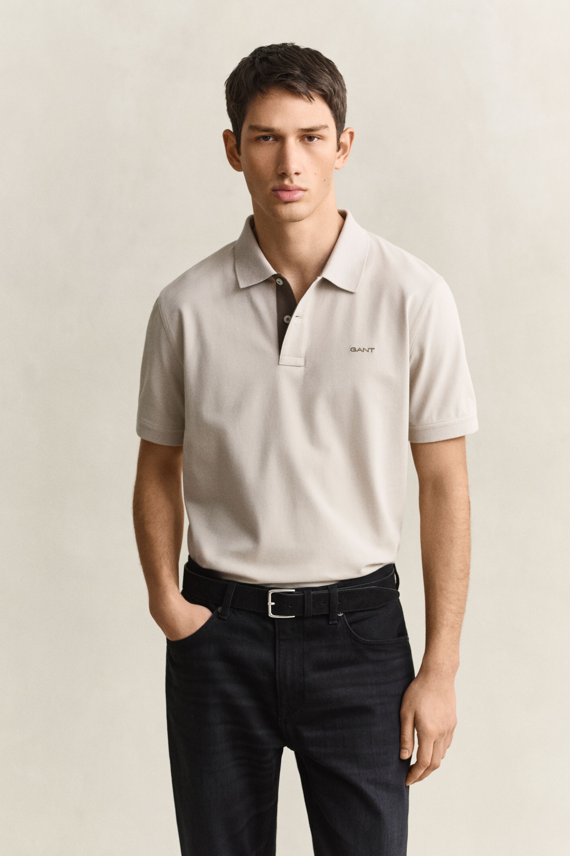 Polo en coton piqué contrastant
