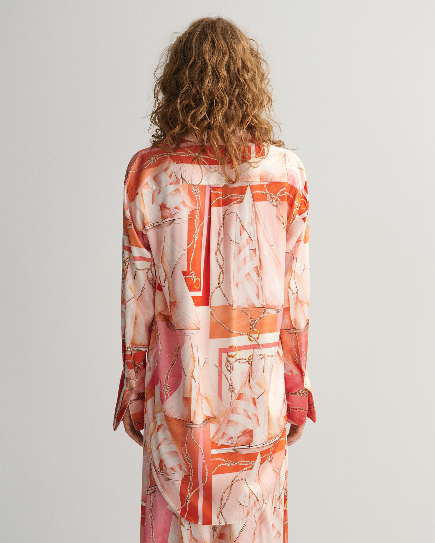 Chemise relaxed fit en soie à imprimé Sailing