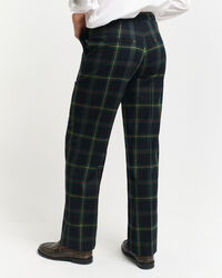 Pantalon de costume à jambes droites et carreaux