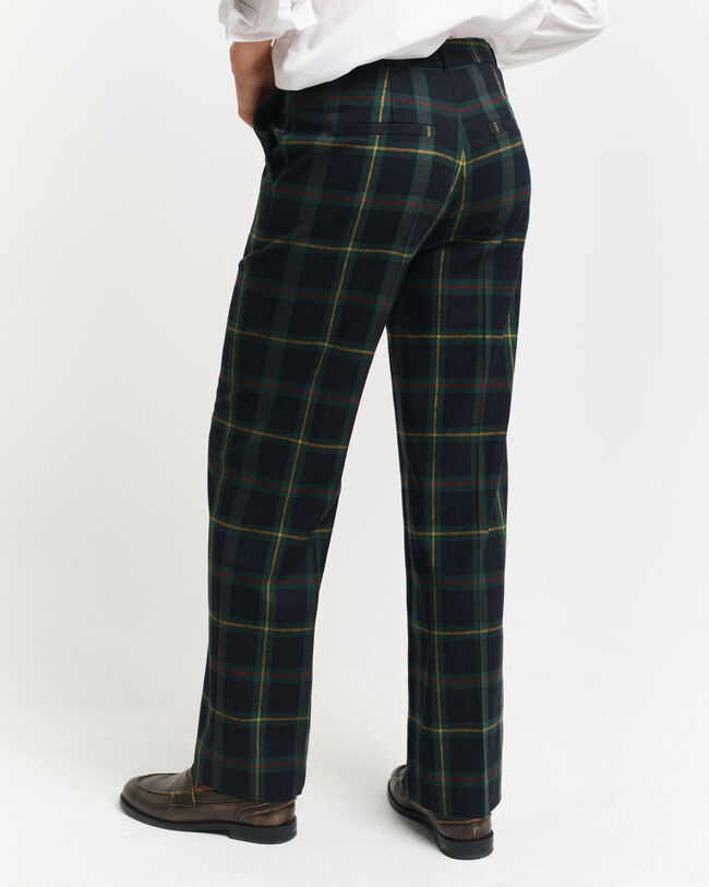 Pantalon de costume à jambes droites et carreaux