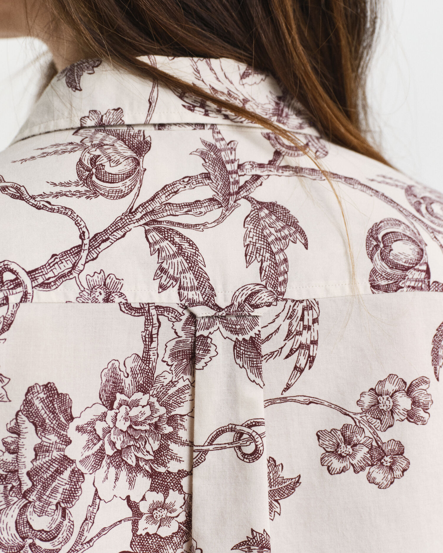 Chemise coupe regular en voile de coton à imprimé arbres