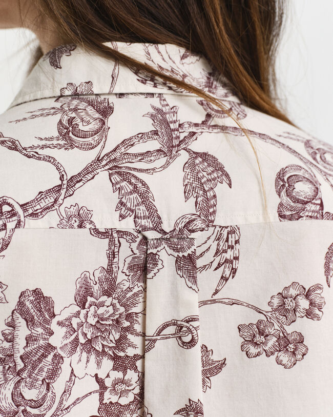 Chemise coupe regular en voile de coton à imprimé arbres