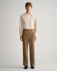 Pantalon de costume en flanelle à jambes larges