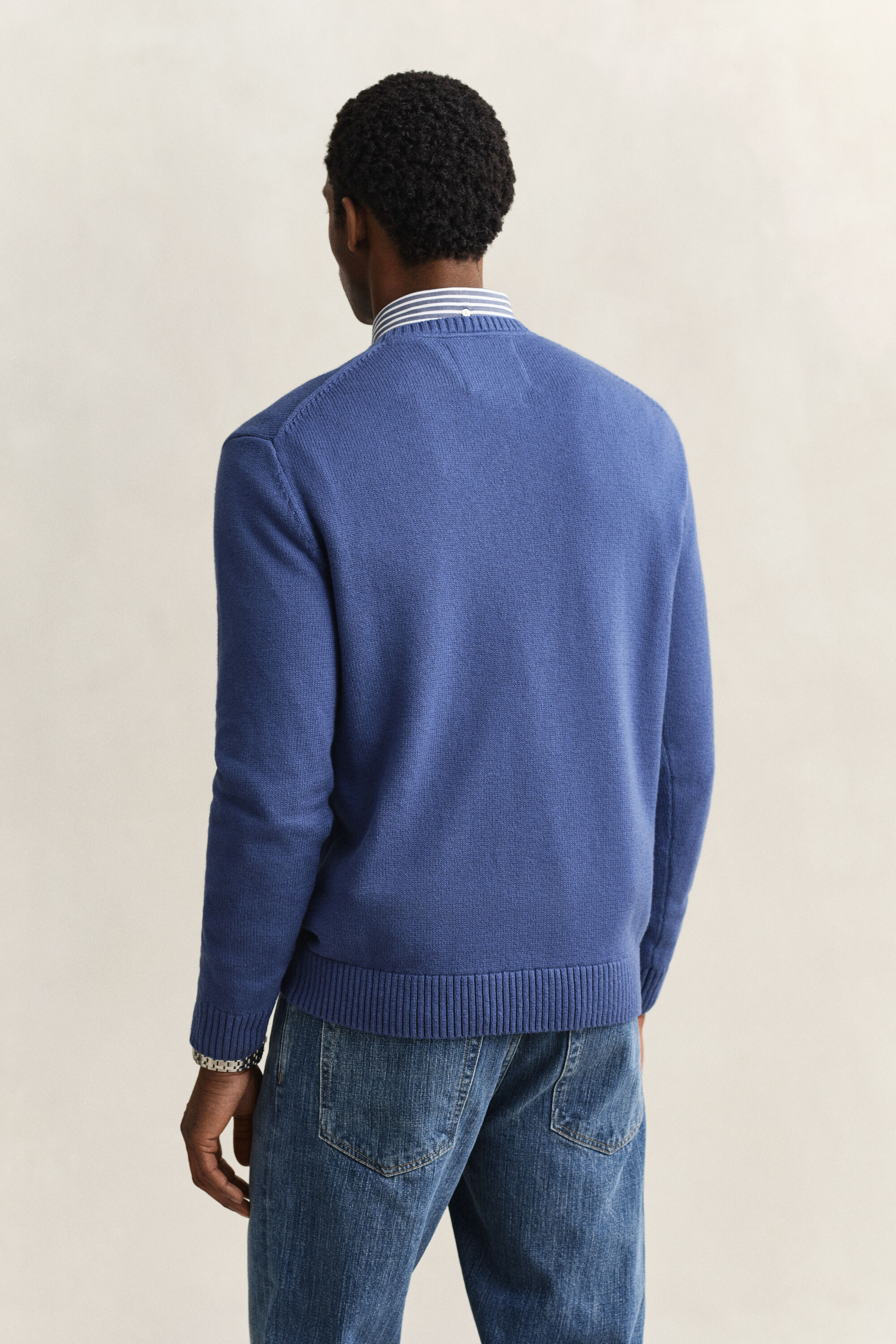 Pull col rond en coton mélangé