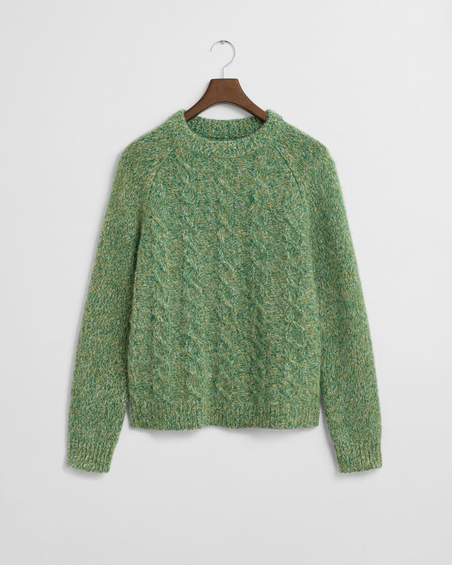 Pull col rond en maille torsadée