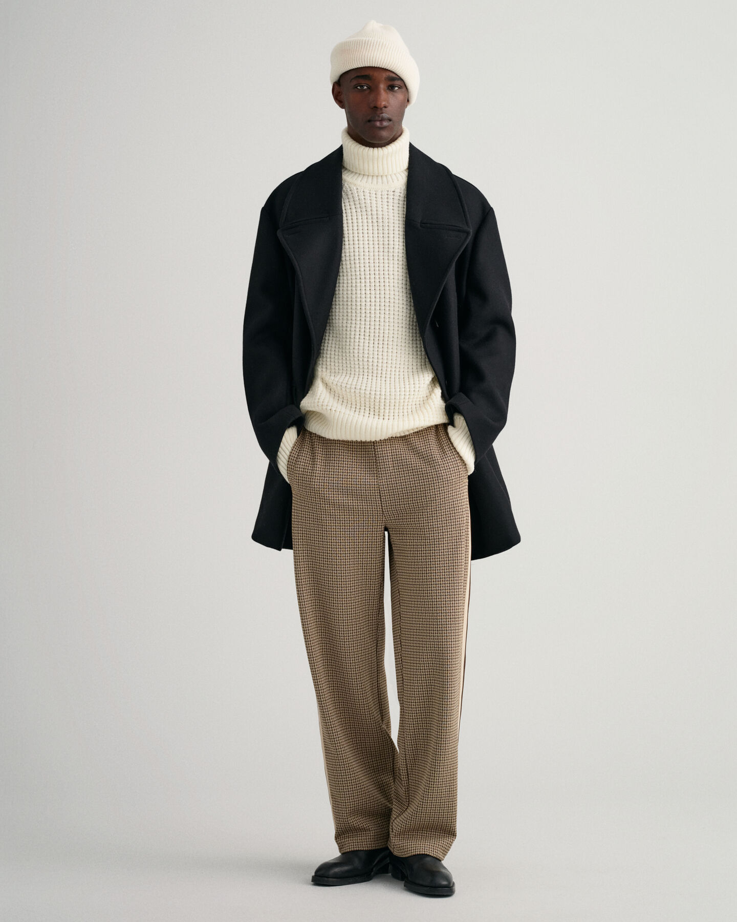 Pull col roul&eacute; Textured