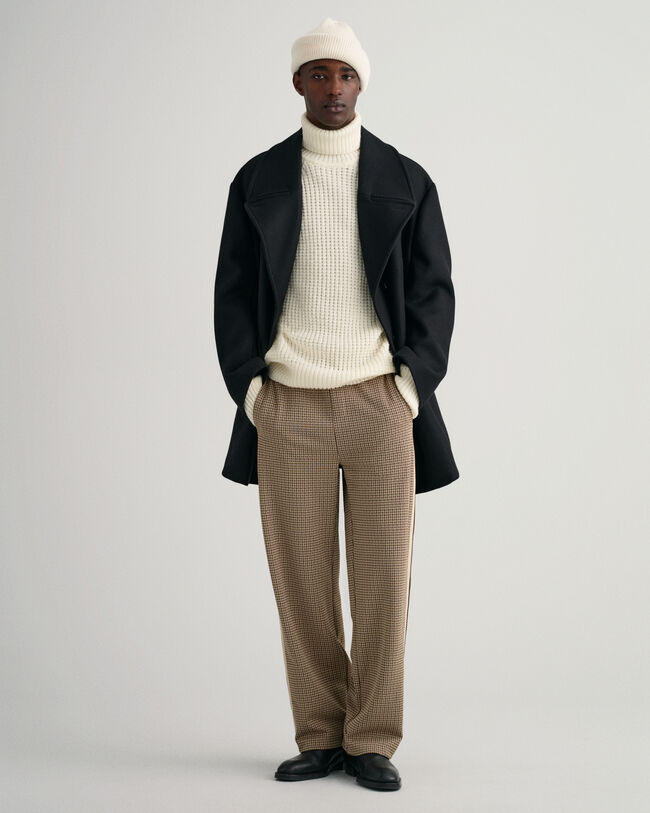 Pull col roul&eacute; Textured