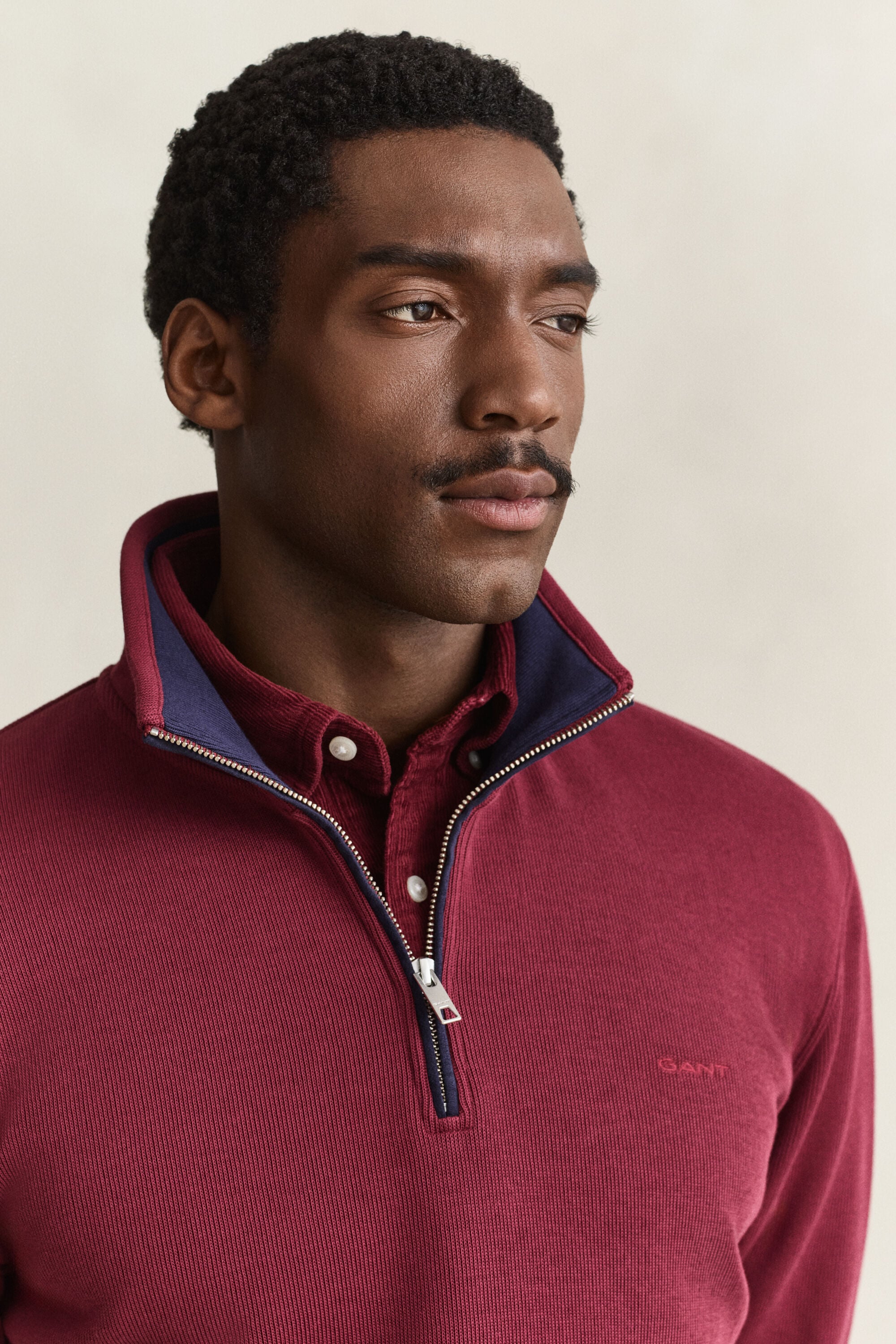 Sweat-shirt à demi-zip Sacker Rib