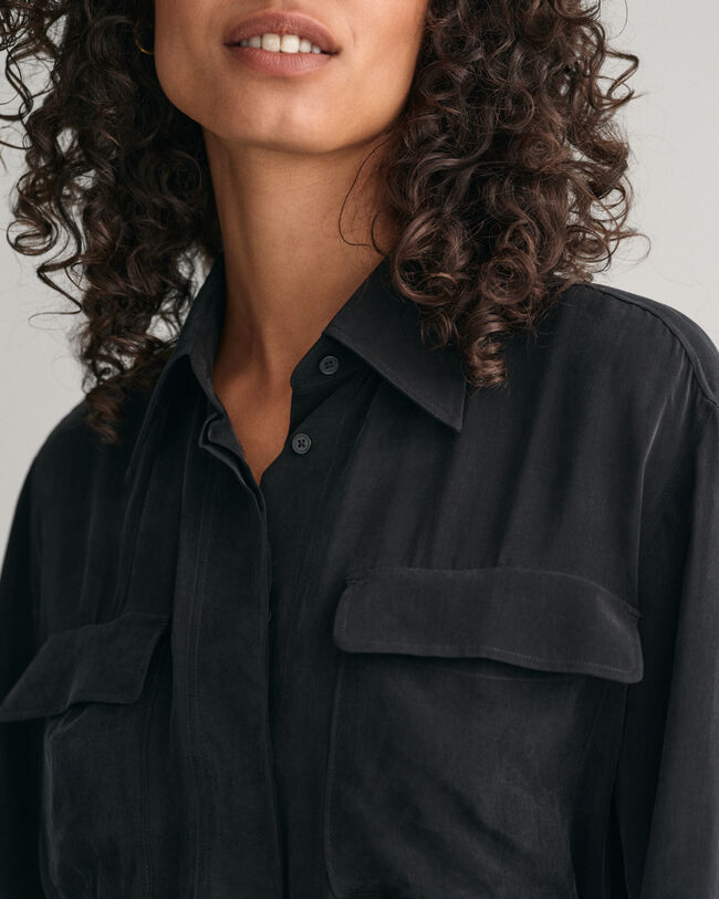 Robe-chemise relaxed fit style militaire