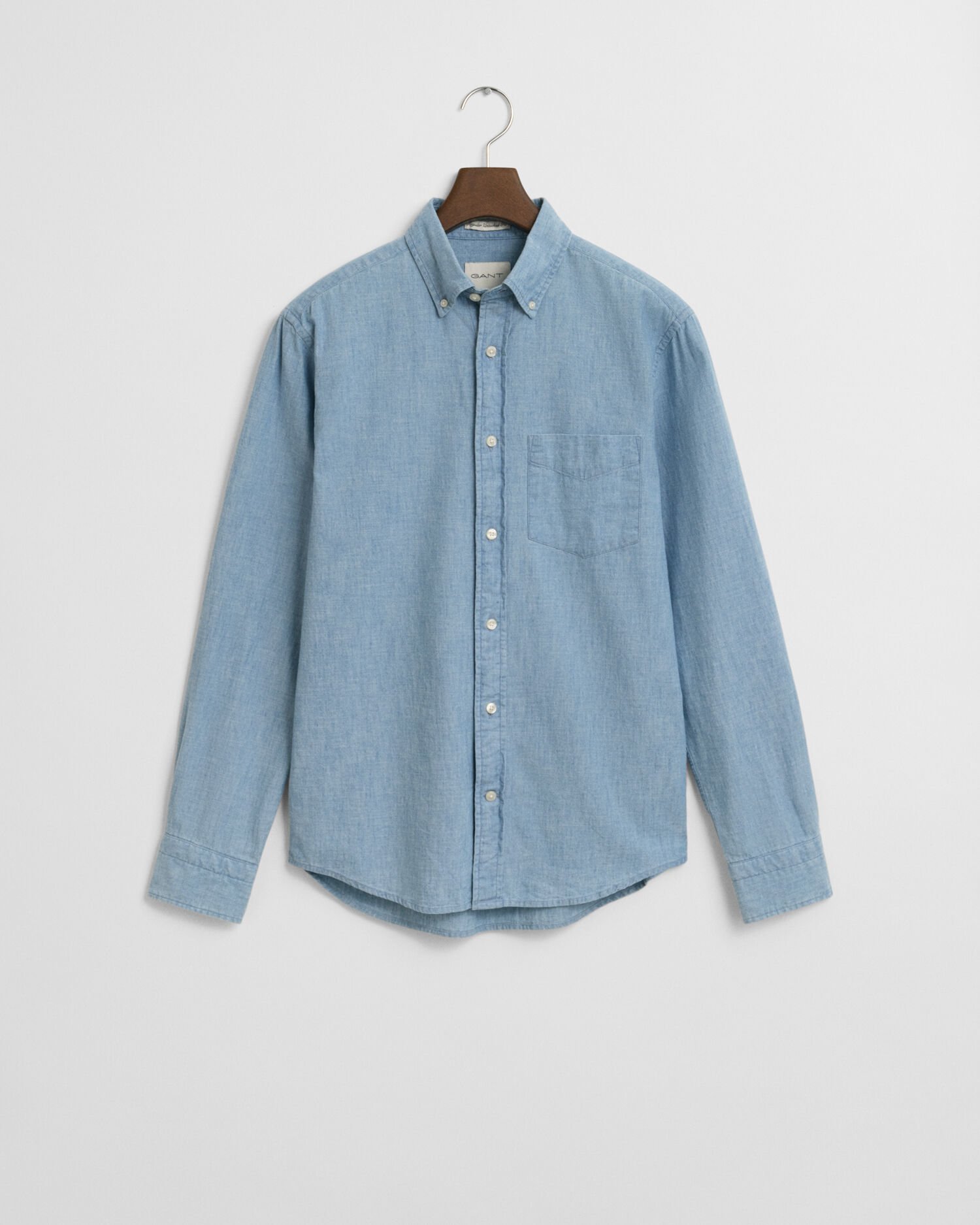 Chemise coupe regular en chambray indigo