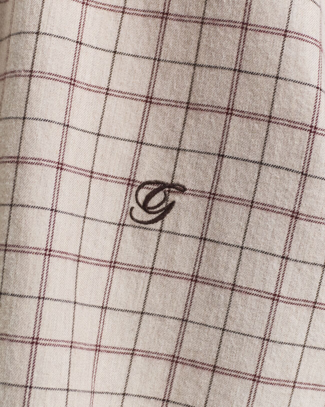 Chemise coupe décontractée en flanelle brossée à carreaux