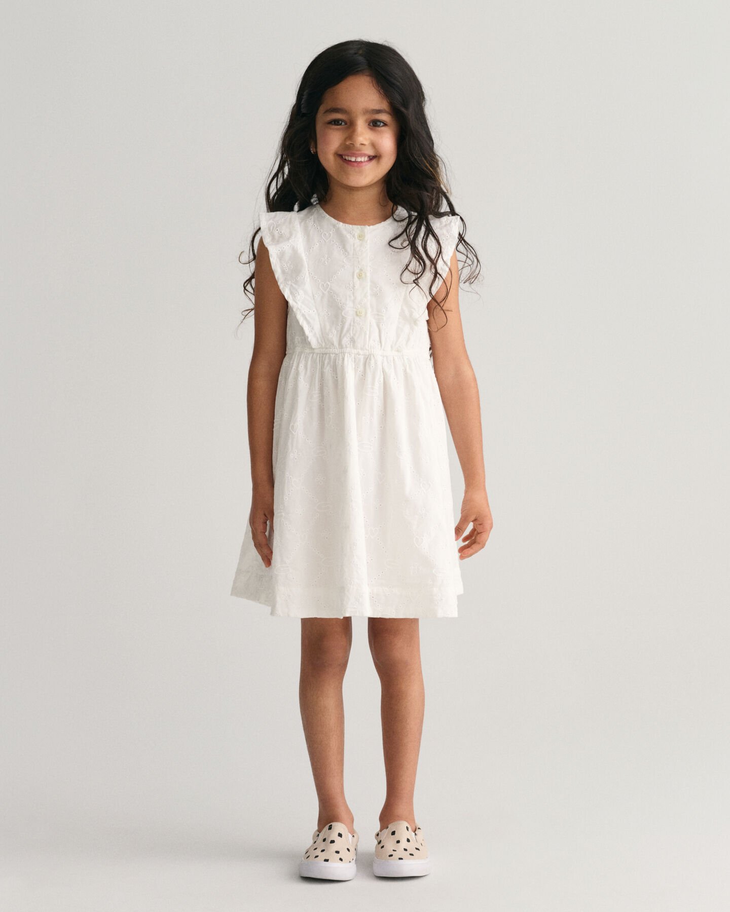 Robe en broderie anglaise &agrave; volants Girls