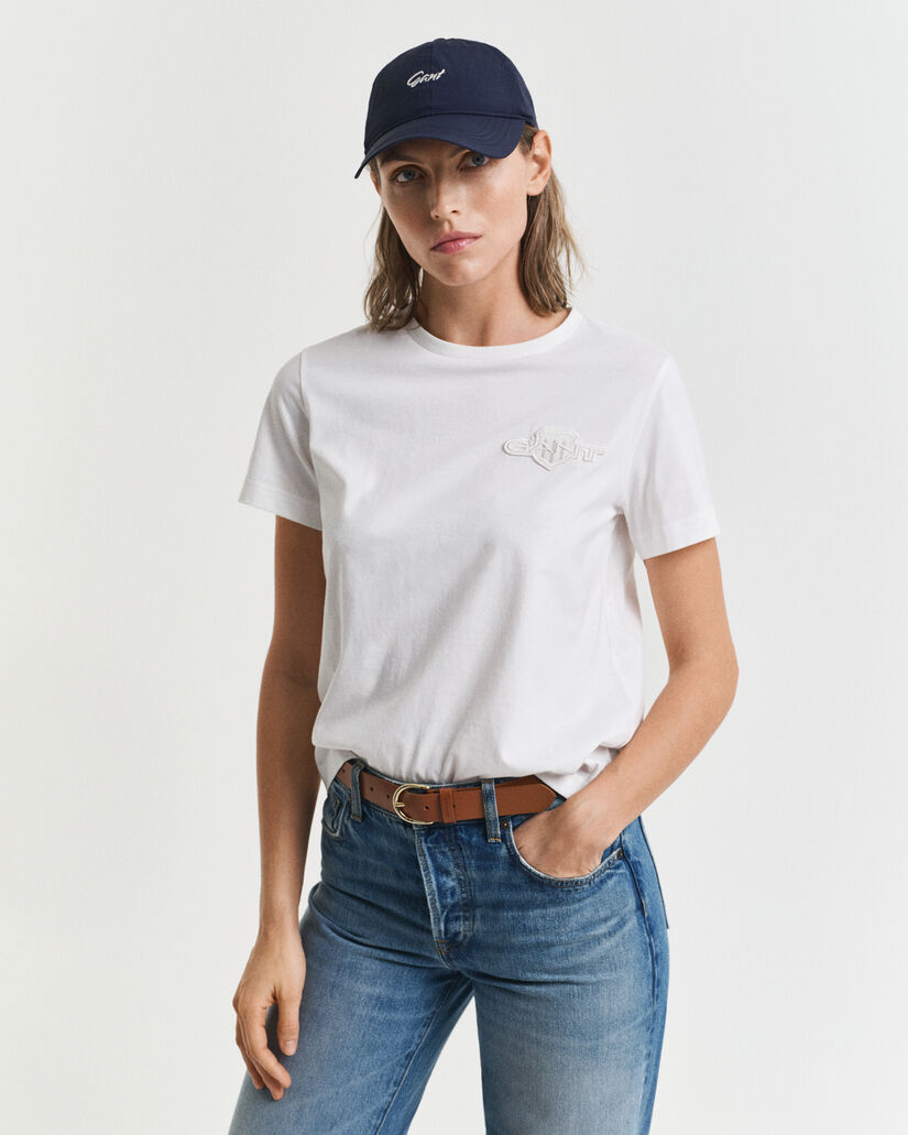 T-shirt avec écusson ton sur ton