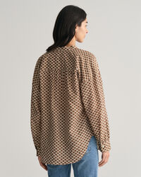 Chemisier en coton et soie à imprimé Monogram