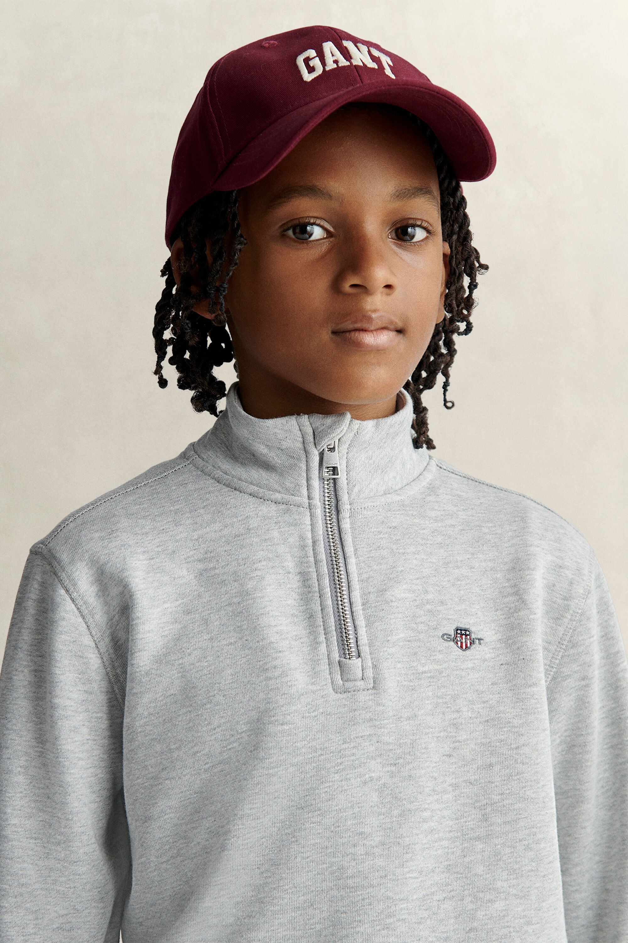 Sweat-shirt à demi-zip avec écusson Ado Garçon