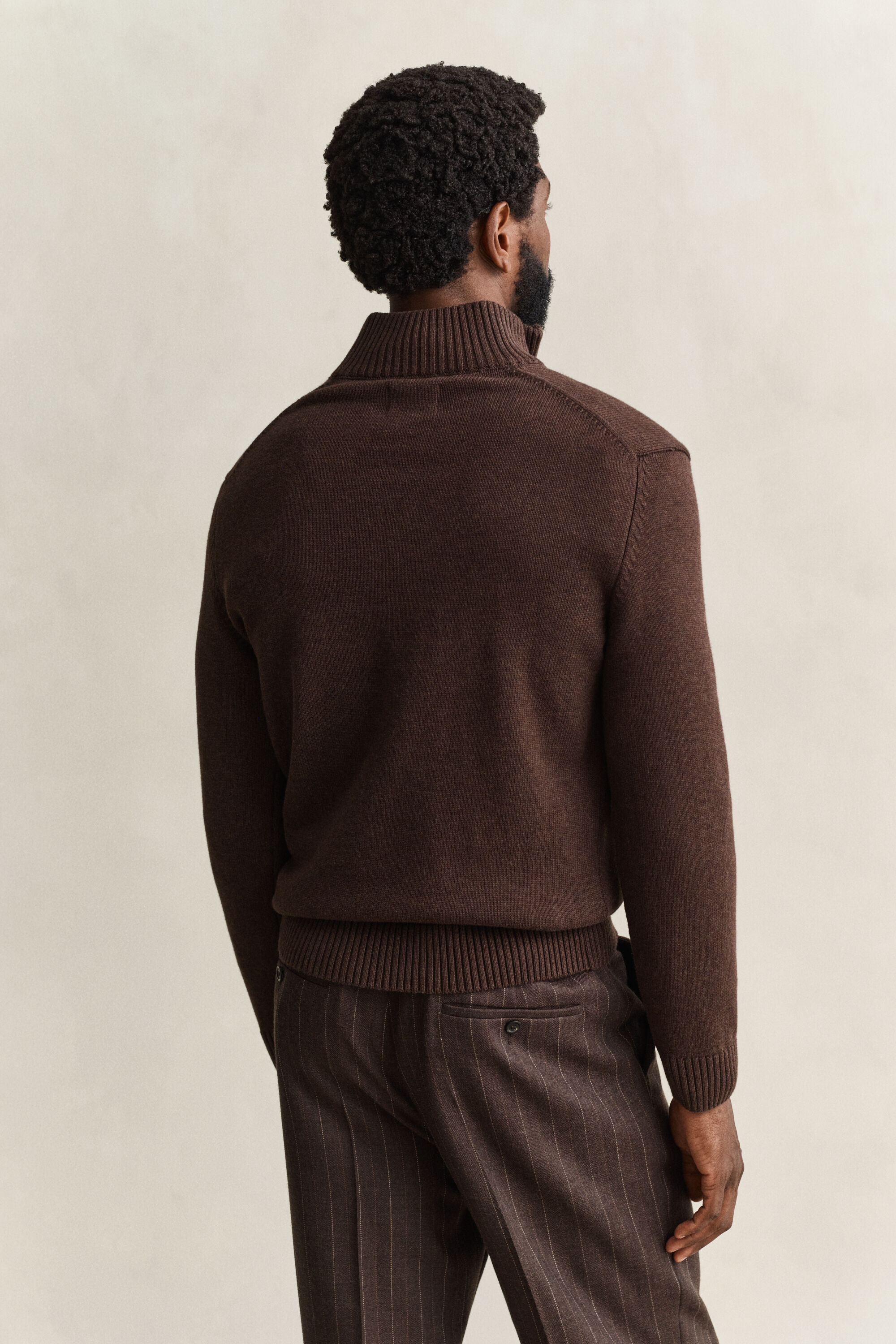 Pull en coton décontracté à demi-zip