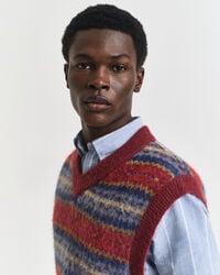 Pull sans manches en matière brossée à motif Fair Isle