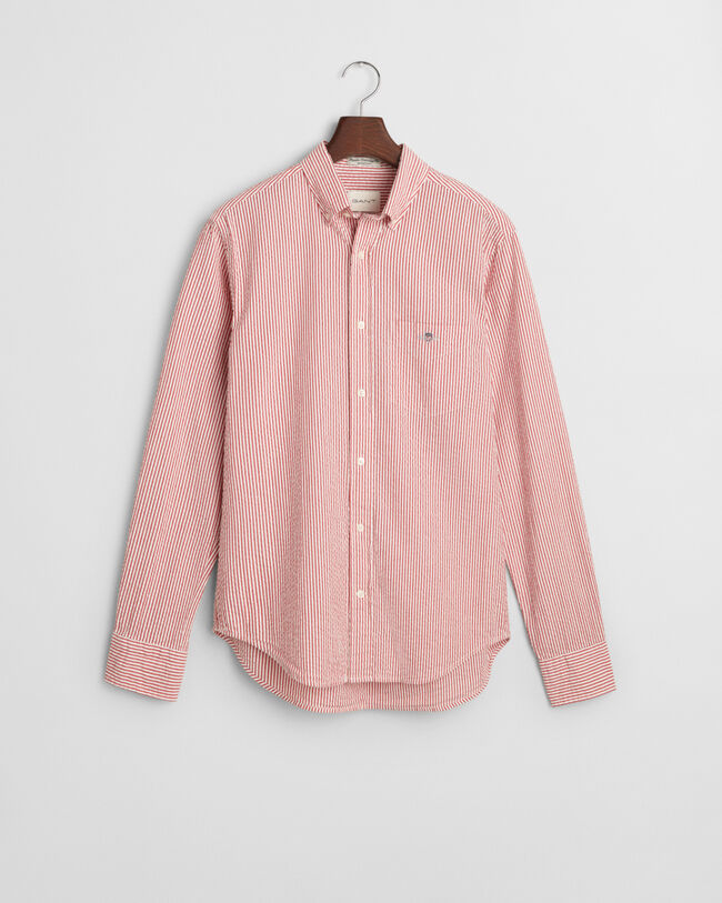 Chemise coupe regular à rayures en Seersucker