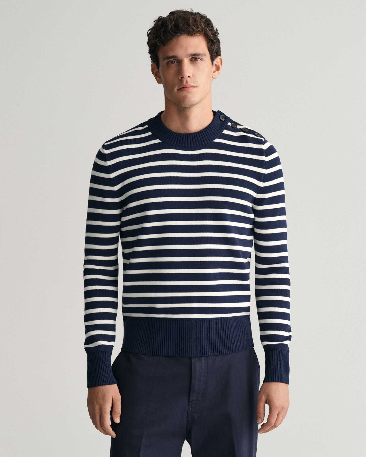 Pull ras du cou en coton Breton Striped Shiny