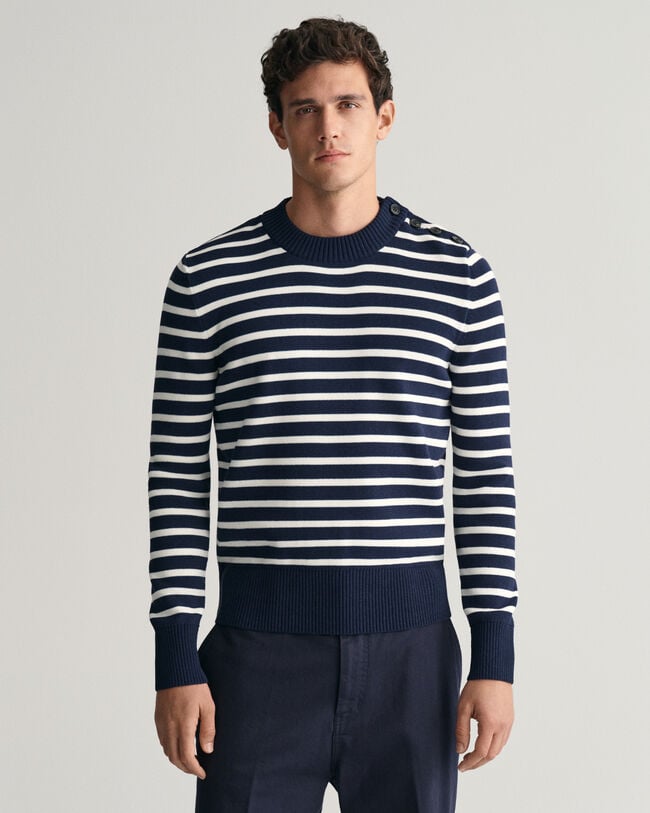 Pull ras du cou en coton Breton Striped Shiny