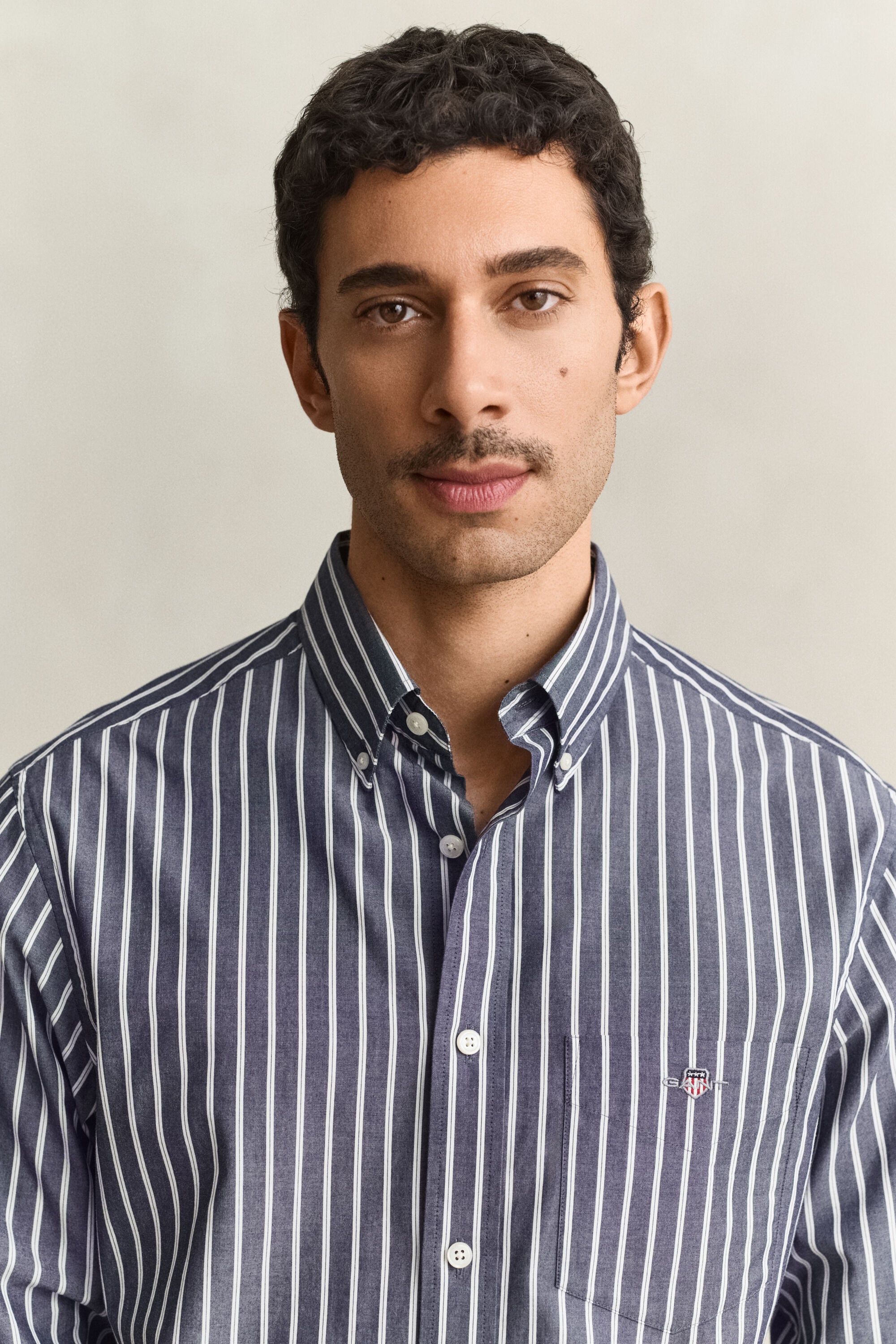 Chemise en popeline à rayures