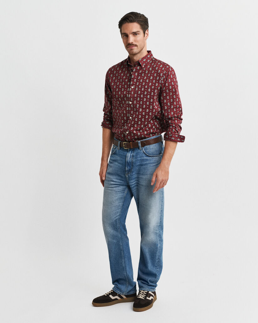 Chemise coupe regular en sergé imprimé cachemire