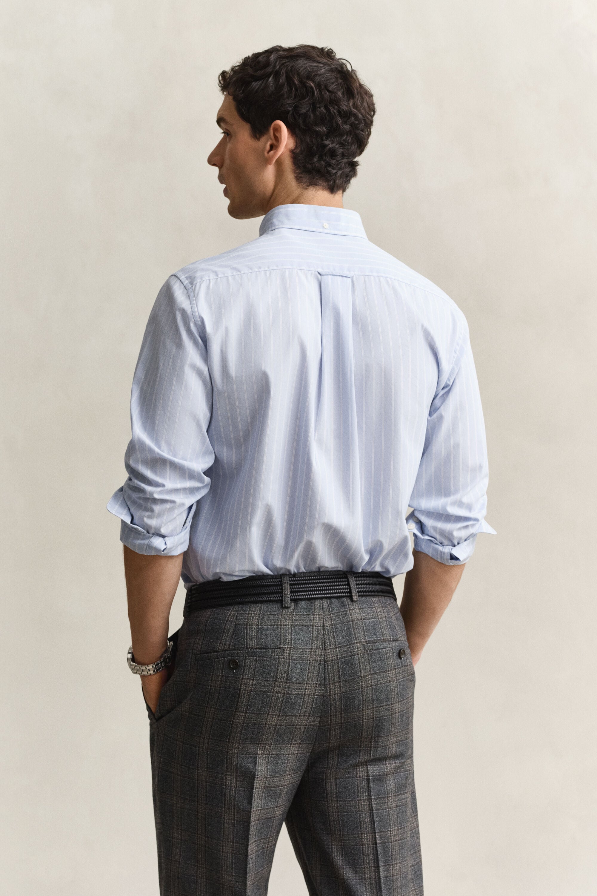 Chemise en popeline à rayures classique