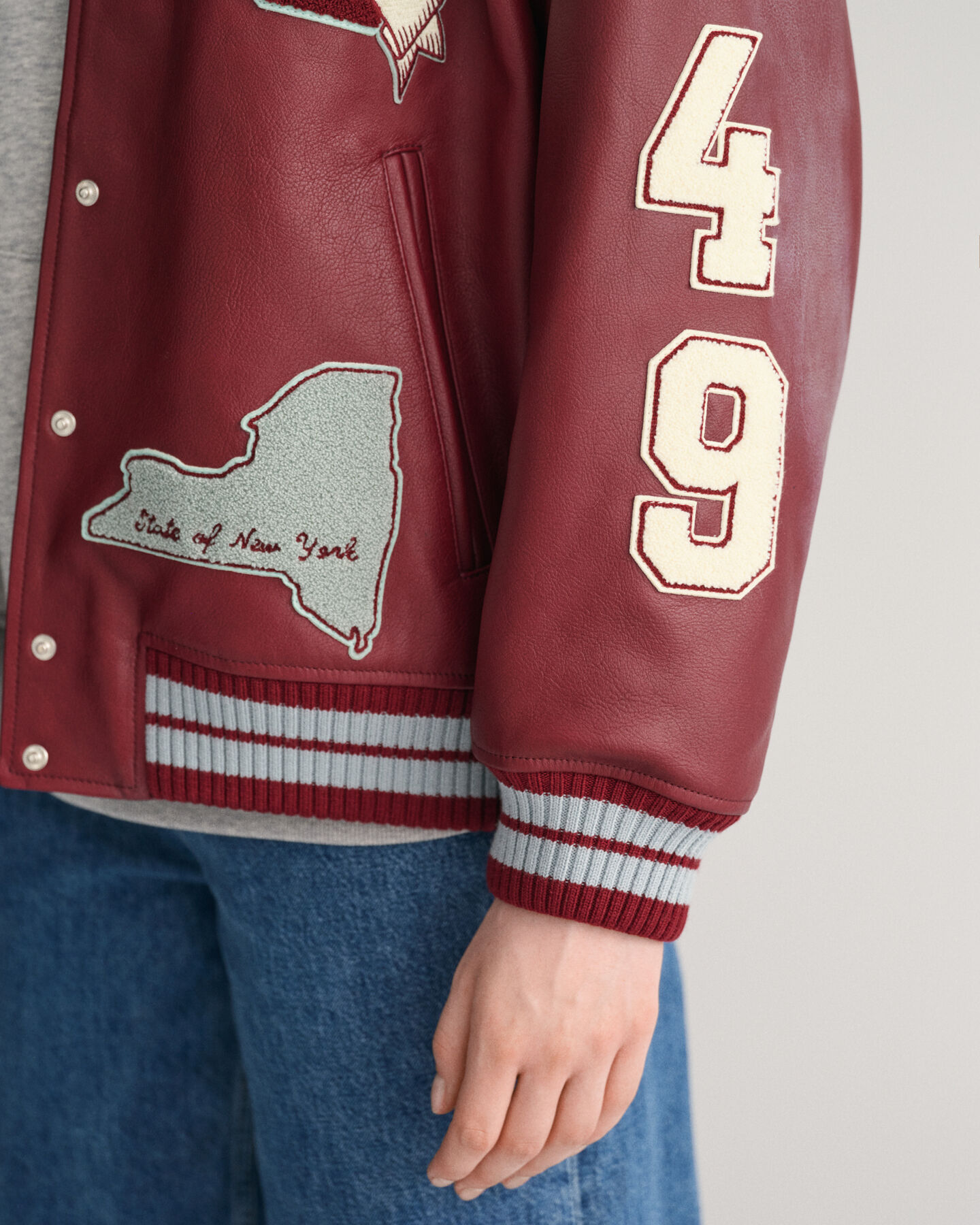 Veste en cuir GANT Varsity Jacket