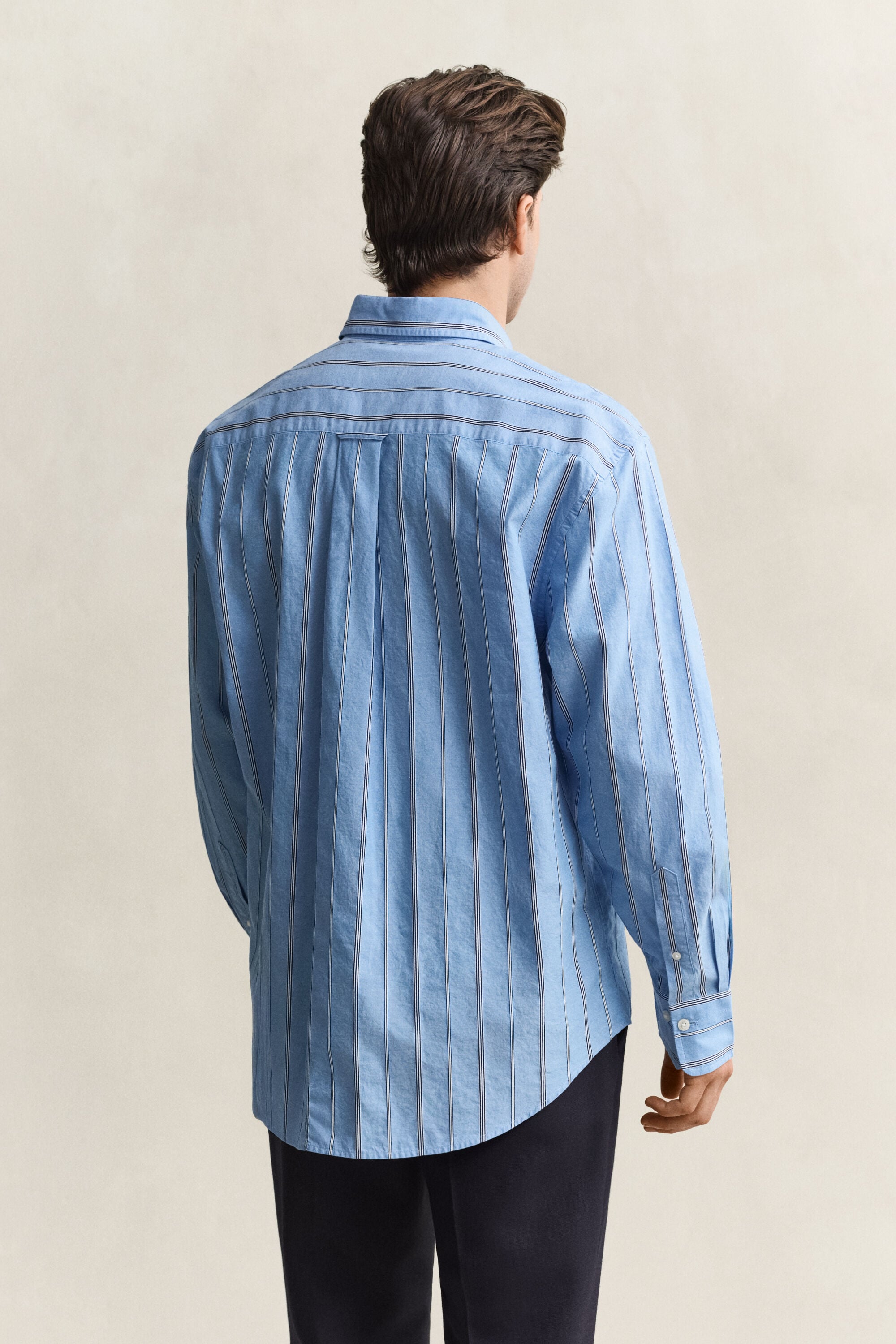 Chemise coupe décontractée à rayures Dobby