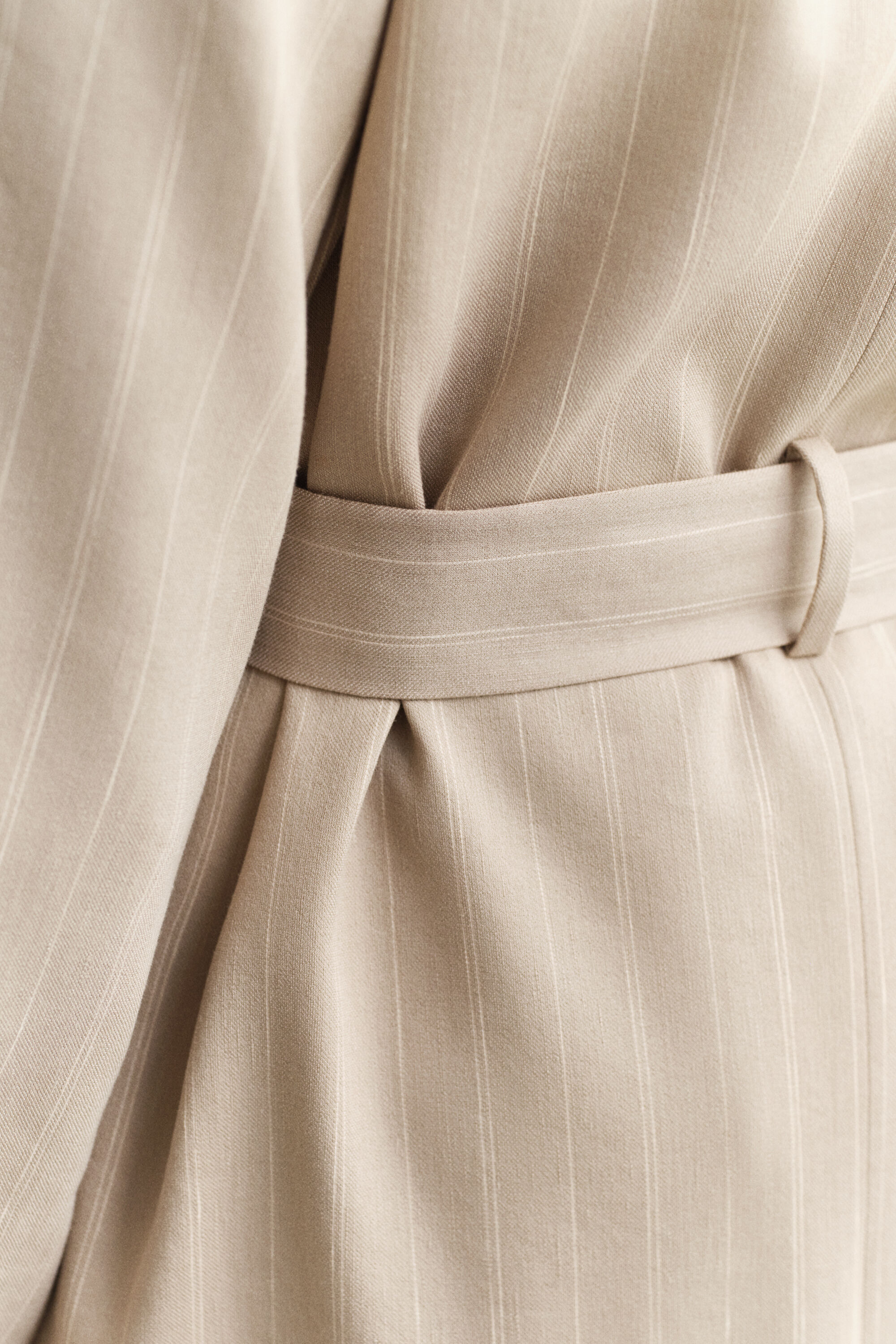 Manteau à rayures tennis en lin mélangé